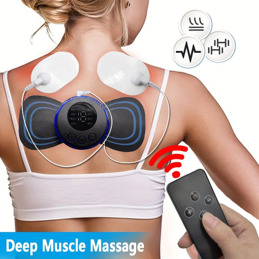 8 Modes Rechargeable Neck Massager with Remote Control EMS