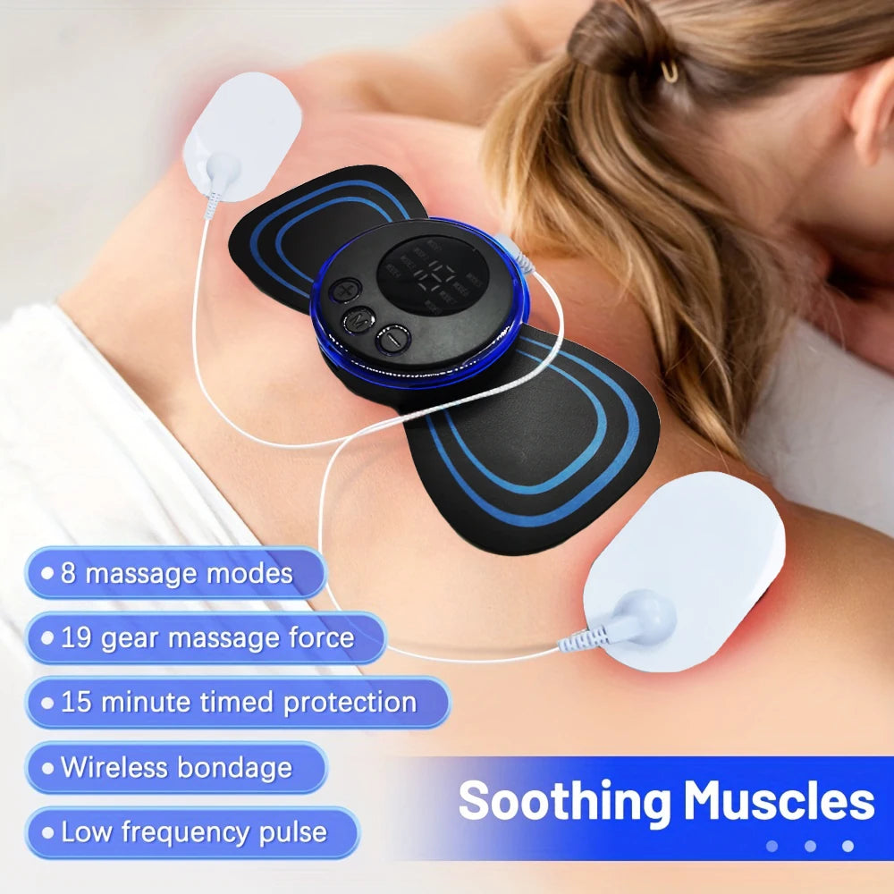 8 Modes Rechargeable Neck Massager with Remote Control EMS